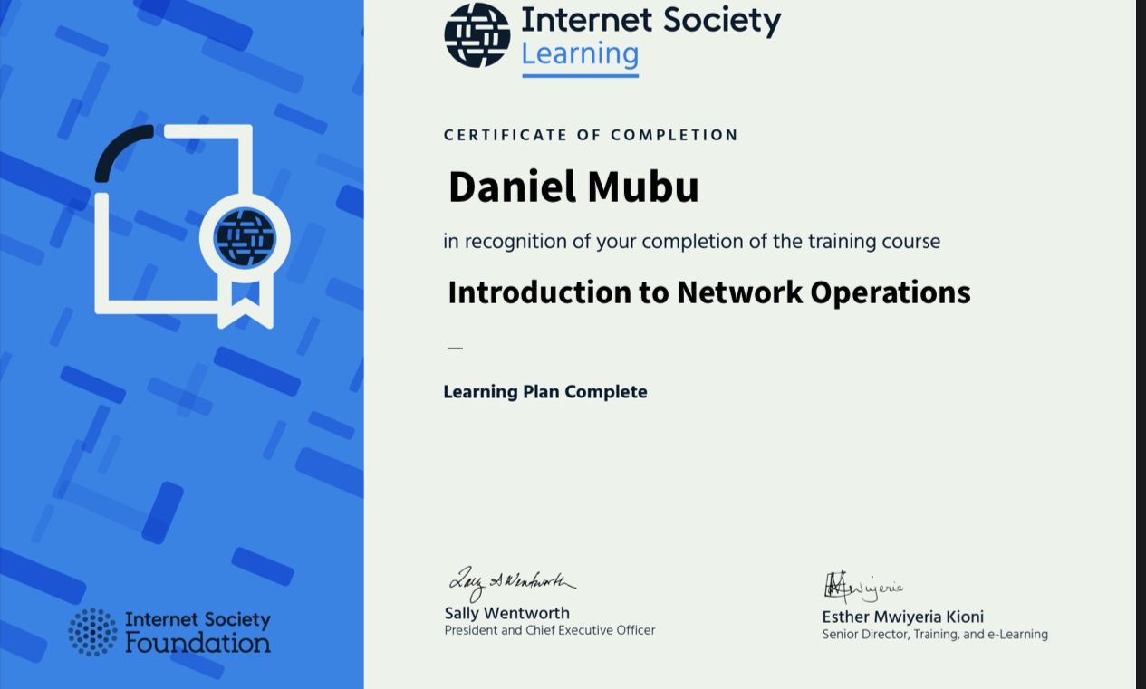 Internet Society Certificate